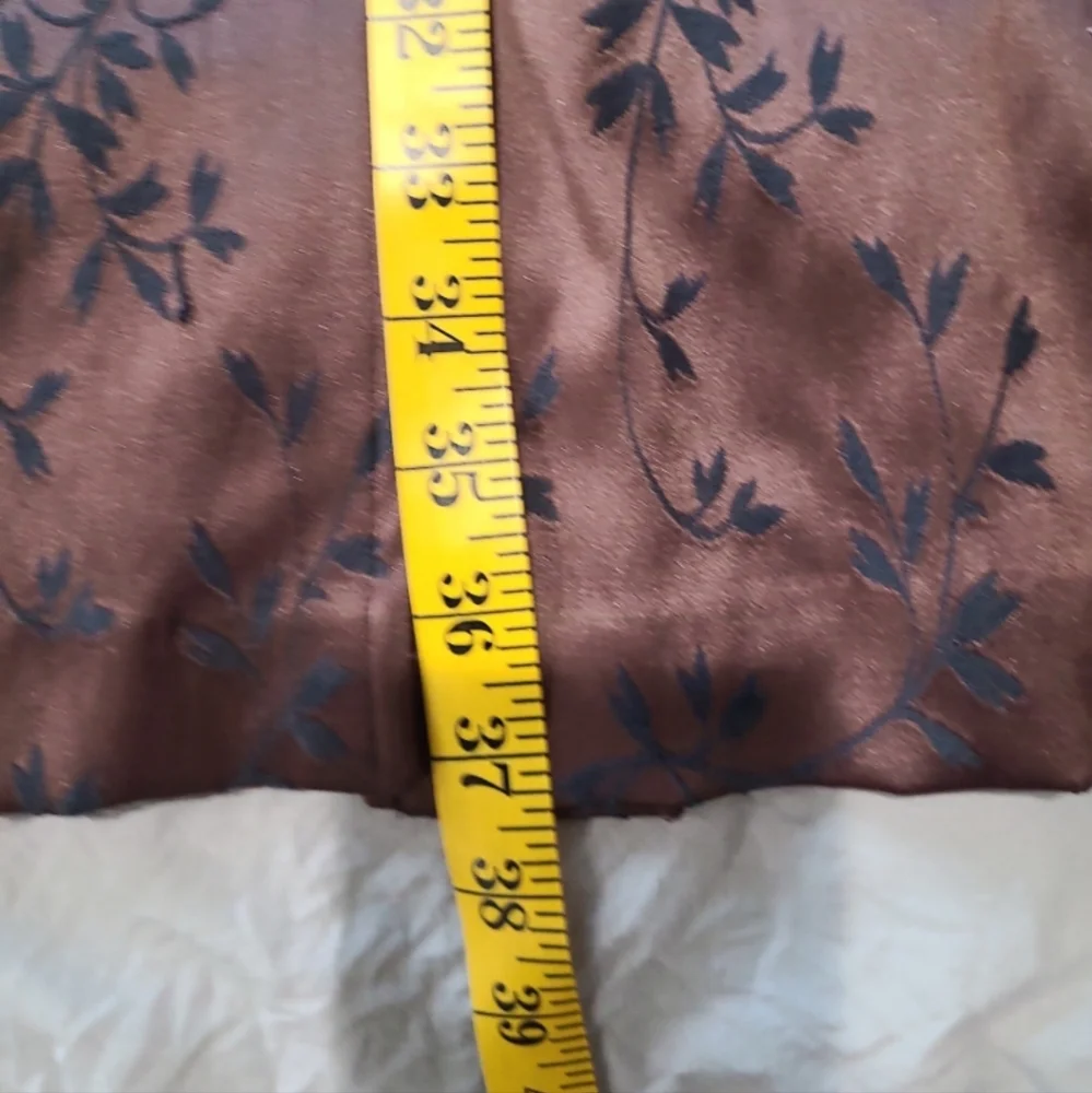 Vintage Brown Satiny Embroided Evening Jacket Blazer Women SZ Small - Picture 10 of 11